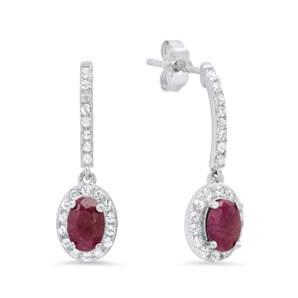Natural Ruby Topaz Earrings Fine Jewelry